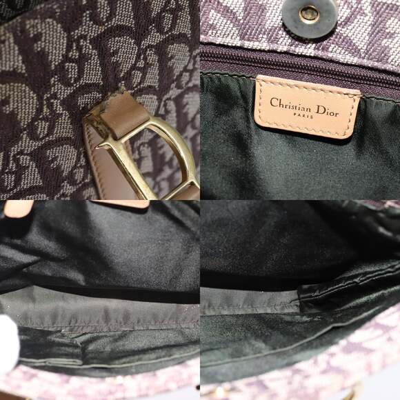DIOR Trotter Canvas Hand Bag Brown Gold - Picture 11 of 12